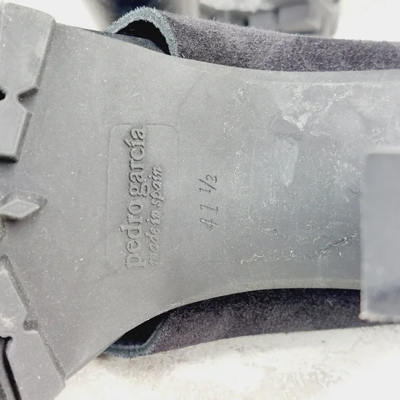 NEW Pedro Garcia Yuval Black Suede Slingback Open Toe Heeled Sandals T59 - Picture 7 of 11